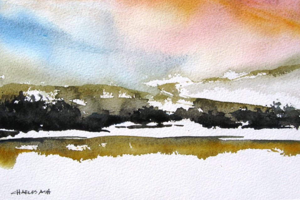 witer storm original watercolor