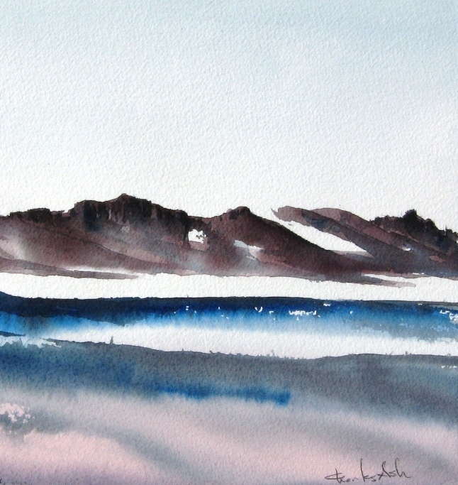 witer storm original watercolor