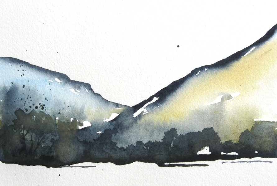 witer storm original watercolor